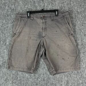 Eddie Bauer Shorts Mens 38 Canvas Chino Cotton Work Outdoors Hiking Camping Gray
